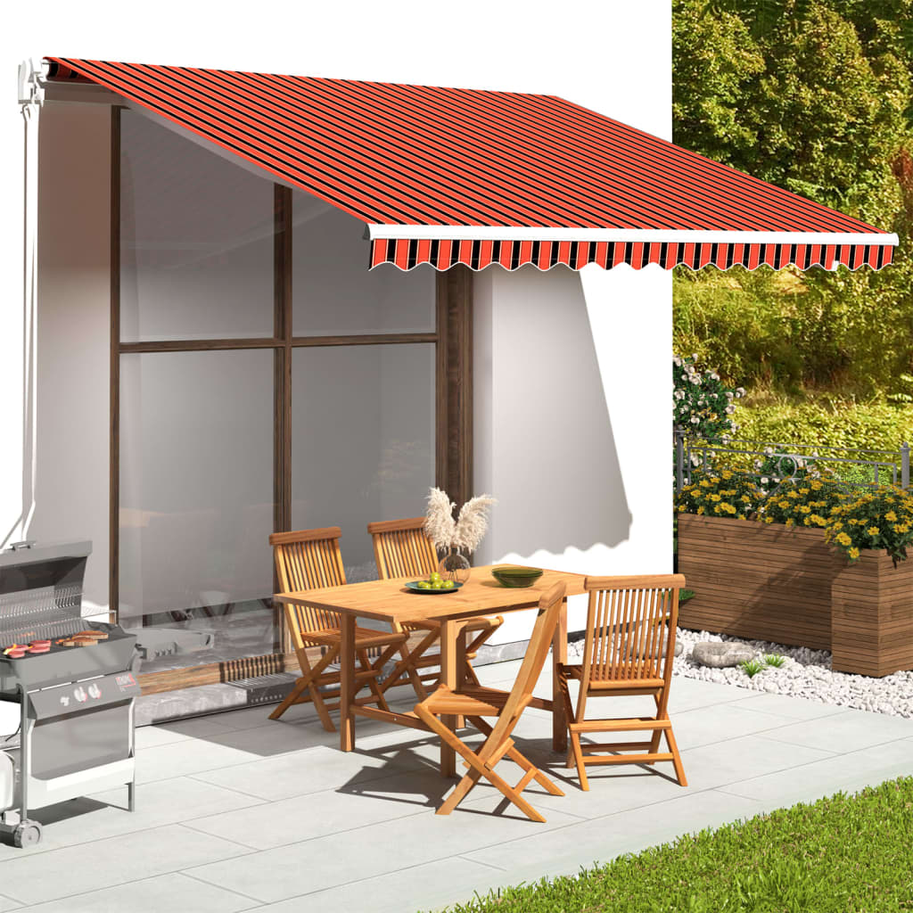 vidaXL Awning Fabric Orange and Brown 4x3.5 m
