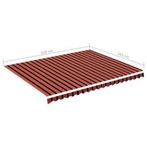 vidaXL Awning Fabric Orange and Brown 4.5x3.5 m