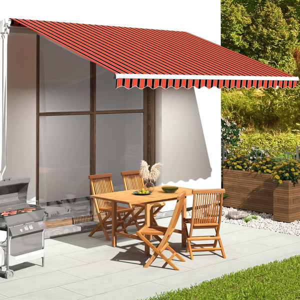 vidaXL Awning Fabric Orange and Brown 4.5x3.5 m