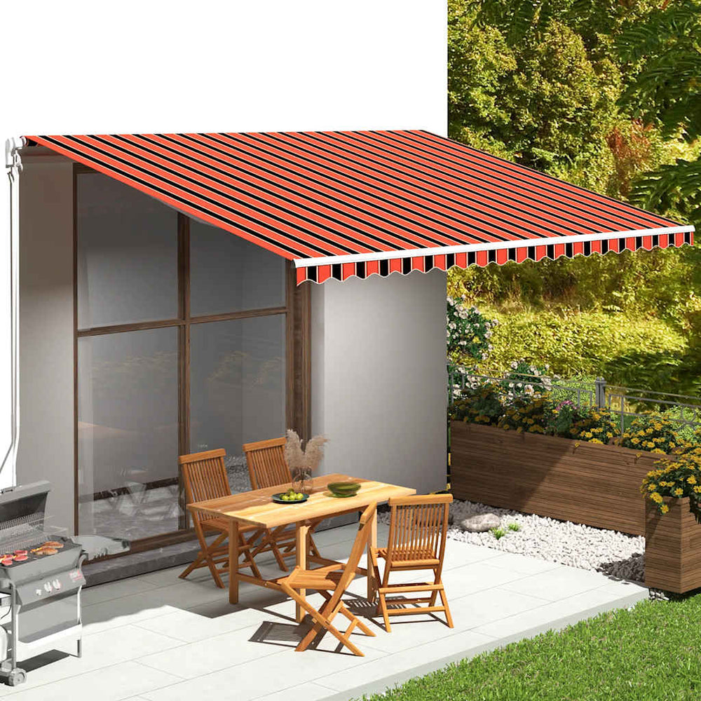 vidaXL Awning Fabric Orange and Brown 5x3.5 m