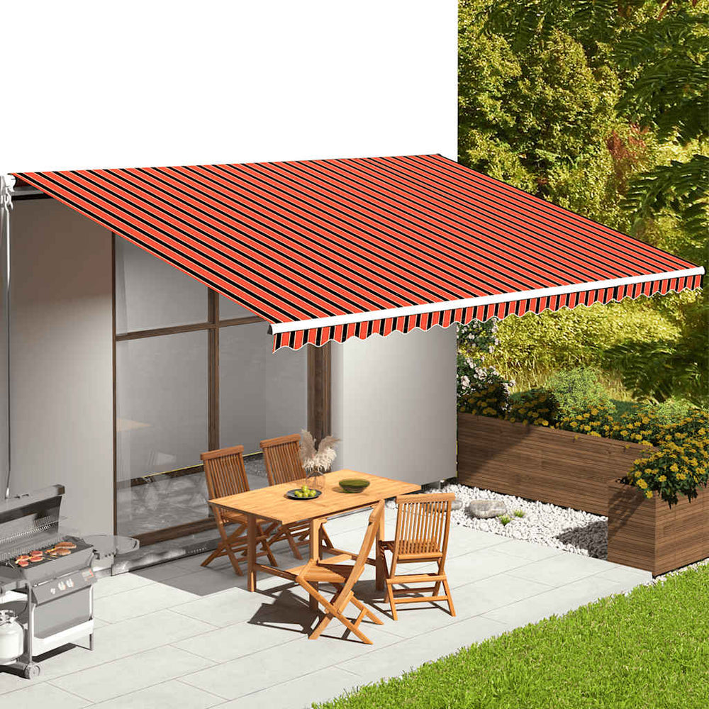 vidaXL Awning Fabric Orange and Brown 6x3.5 m