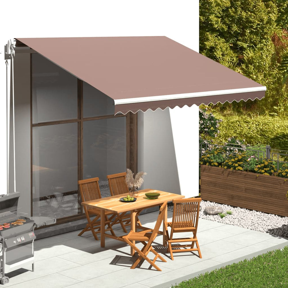 vidaXL Awning Fabric Brown 4x3.5 m