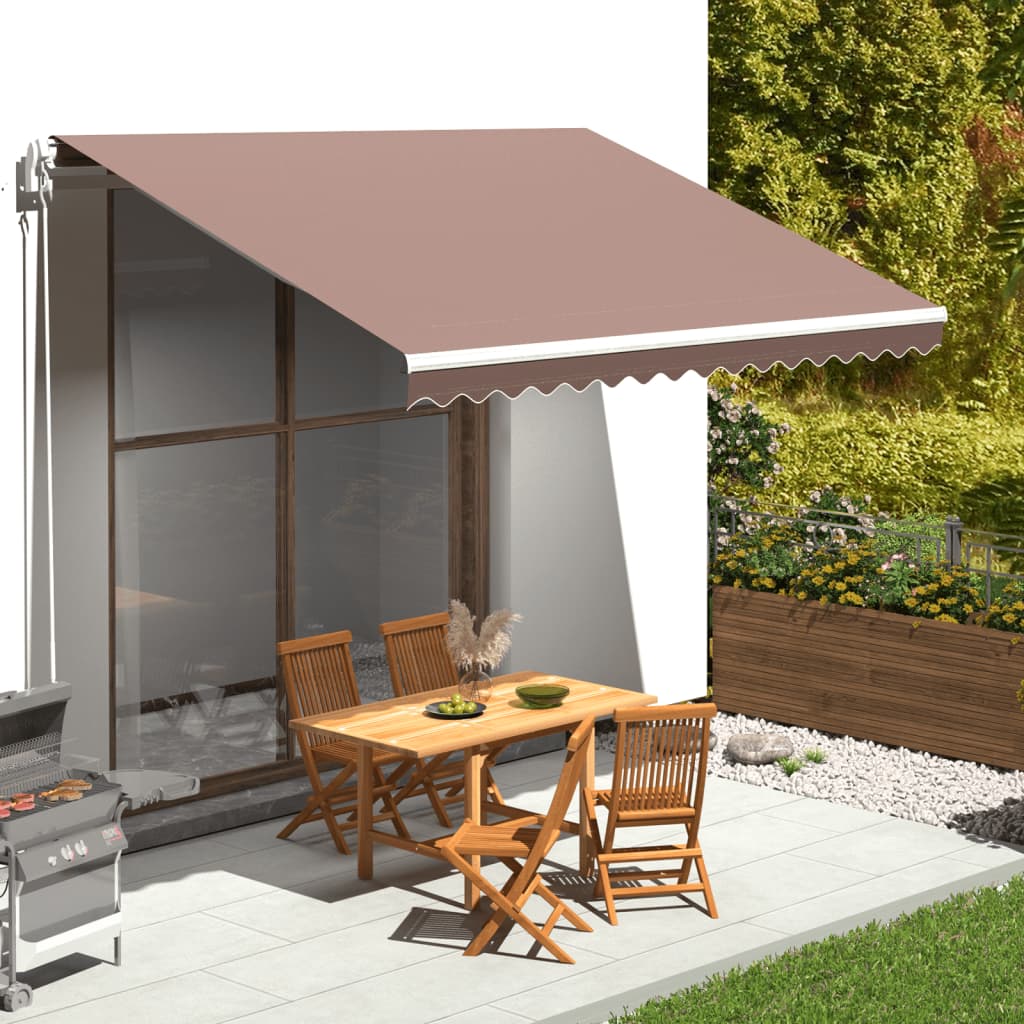 vidaXL Awning Fabric Brown 4x3.5 m