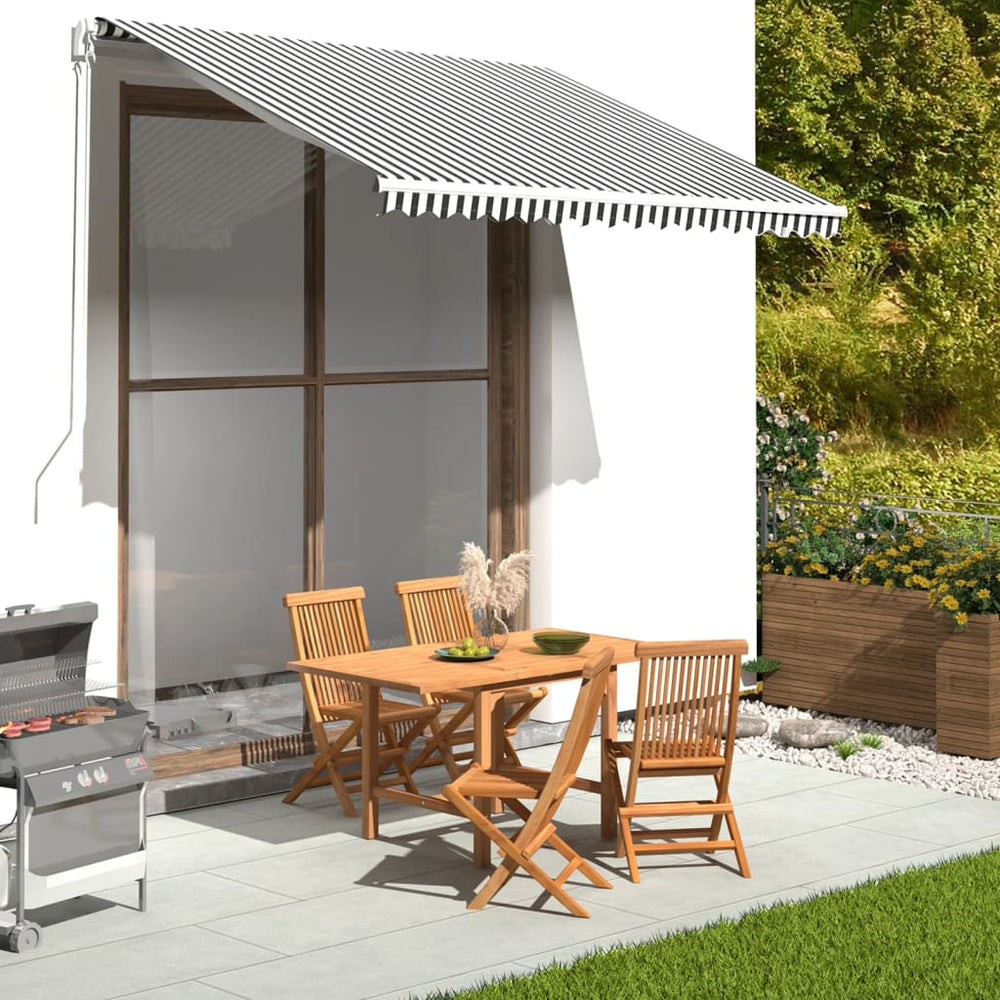 vidaXL Awning Fabric Anthracite and White 3x2.5 m