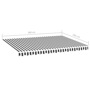 vidaXL Awning Fabric Anthracite and White 4x3 m
