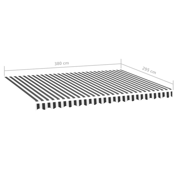 vidaXL Awning Fabric Anthracite and White 4x3 m
