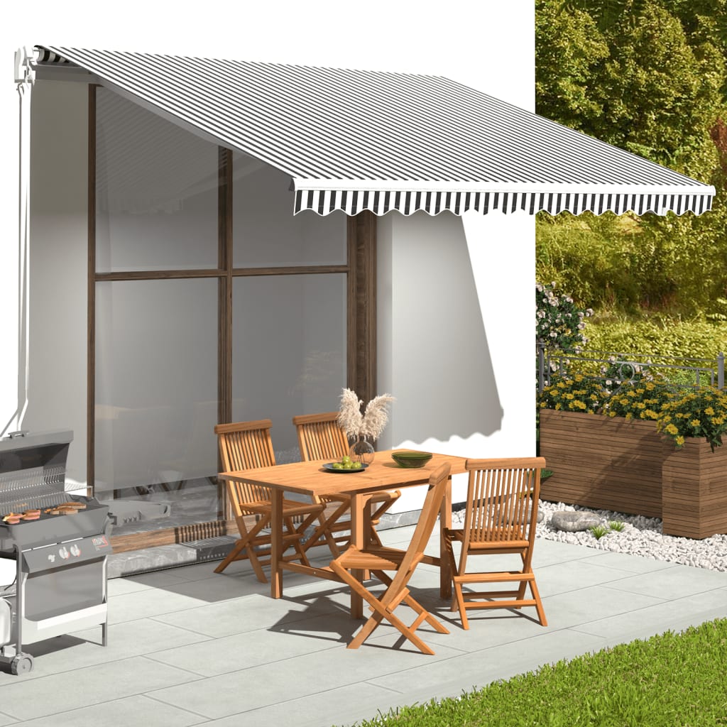 vidaXL Awning Fabric Anthracite and White 4x3 m