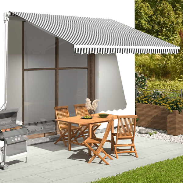vidaXL Awning Fabric Anthracite and White 4x3 m