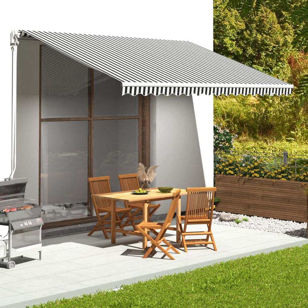 vidaXL Awning Fabric Anthracite and White 4.5x3 m