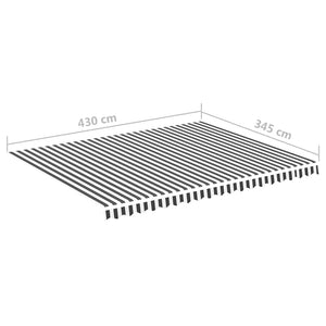 vidaXL Awning Fabric Anthracite and White 4.5x3.5 m