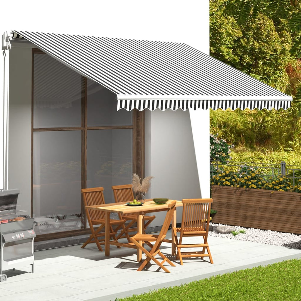 vidaXL Awning Fabric Anthracite and White 4.5x3.5 m