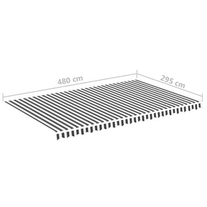 vidaXL Awning Fabric Anthracite and White 5x3 m