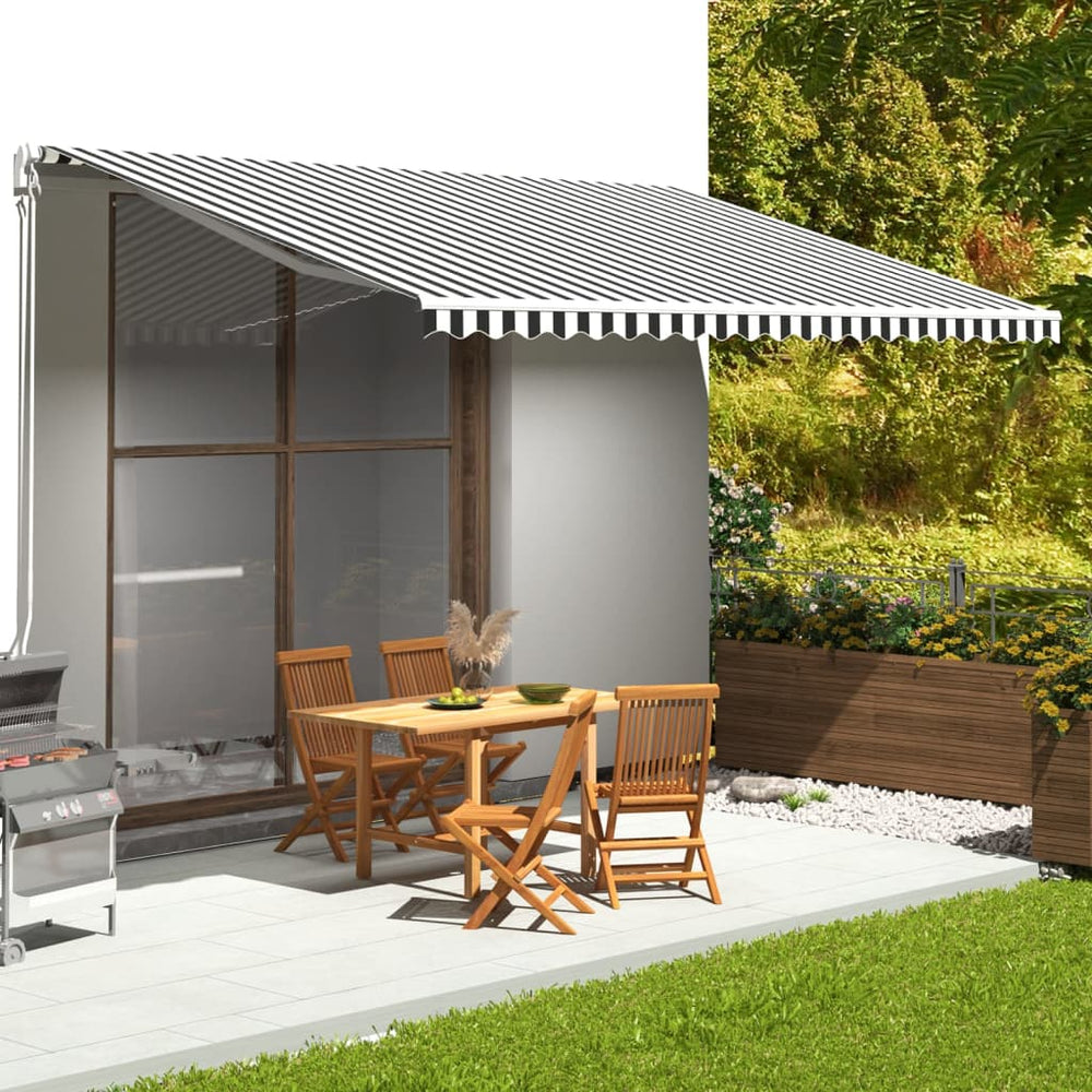 vidaXL Awning Fabric Anthracite and White 5x3 m