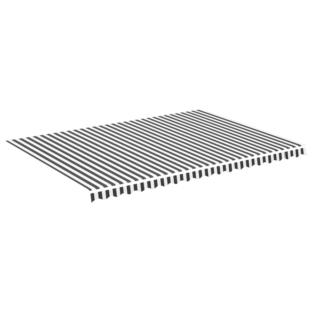 vidaXL Awning Fabric Anthracite and White 5x3.5 m