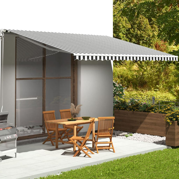 vidaXL Awning Fabric Anthracite and White 5x3.5 m