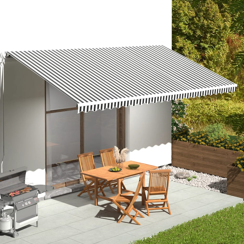 vidaXL Awning Fabric Anthracite and White 6x3 m