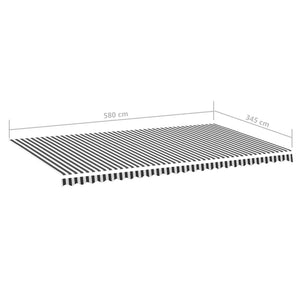 vidaXL Awning Fabric Anthracite and White 6x3.5 m