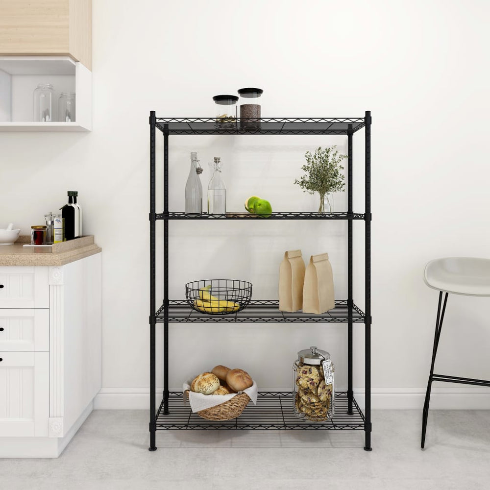 vidaXL Storage Rack with 4 Shelves 90x35x137 cm Black 200 kg