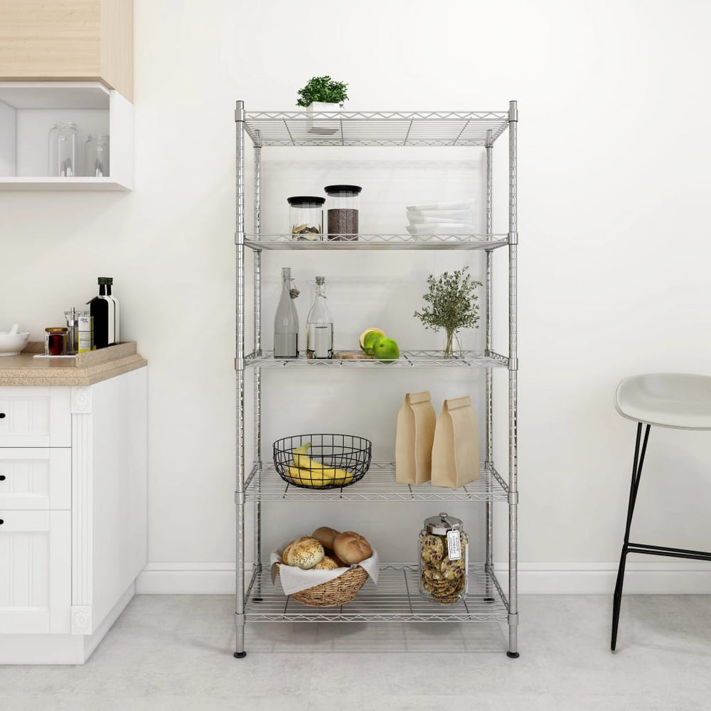 vidaXL 5-Tier Storage Rack 90x35x180 cm Chrome 250 kg