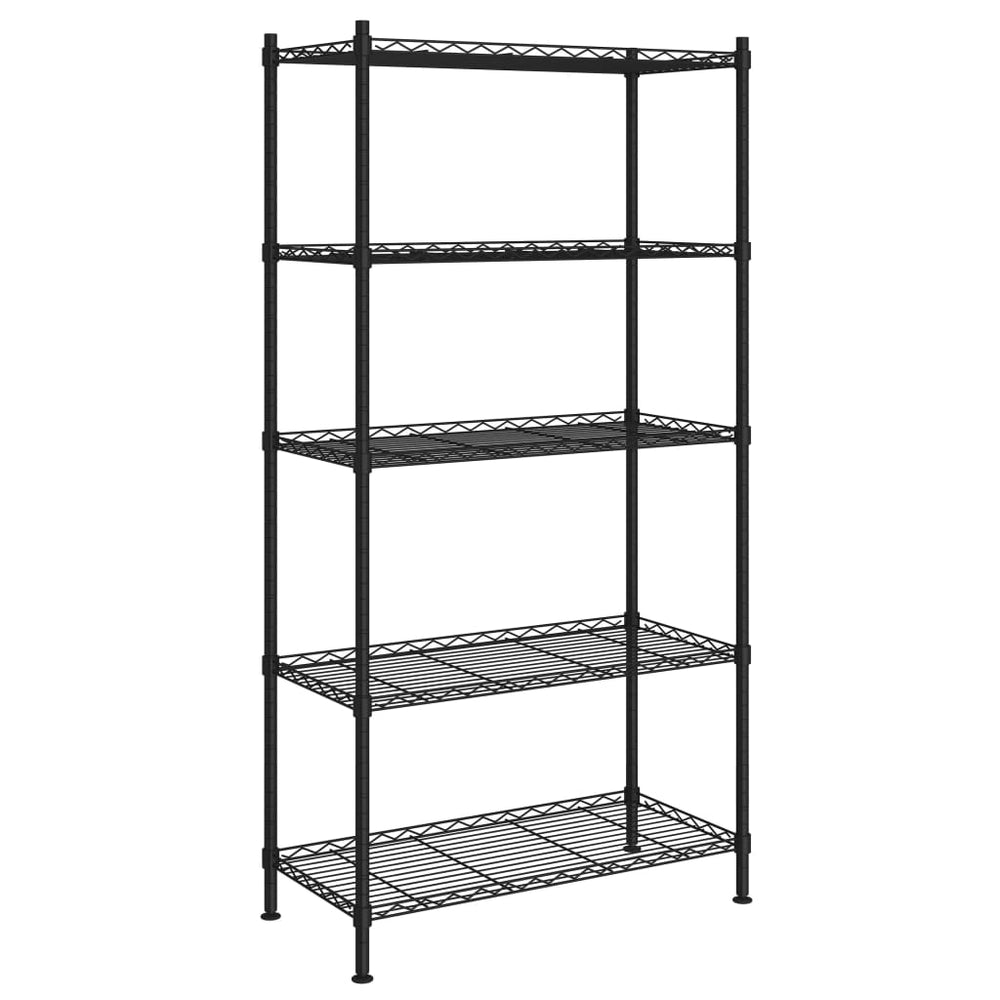 vidaXL Storage Rack with 5 Shelves 90x35x180 cm Black 250 kg