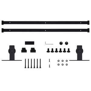 vidaXL Mini Sliding Door Hardware Set for Cabinet Doors Carbon Steel 183 cm