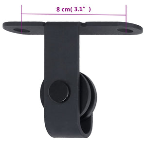 vidaXL Mini Sliding Door Hardware Set for Cabinet Doors Carbon Steel 183 cm