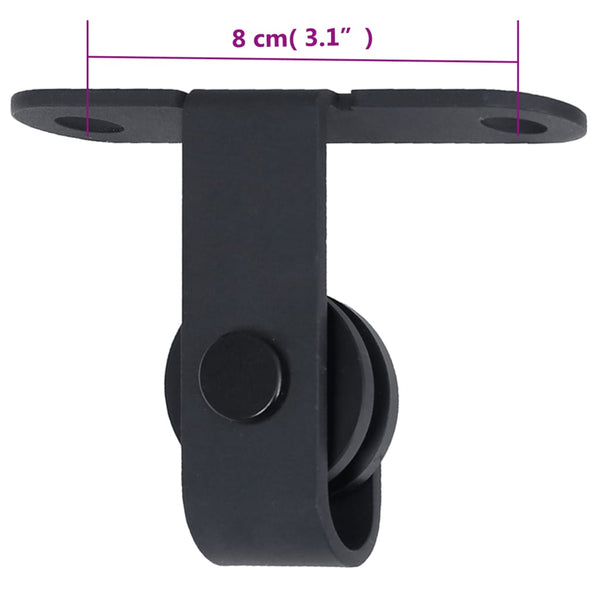 vidaXL Mini Sliding Door Hardware Set for Cabinet Doors Carbon Steel 183 cm