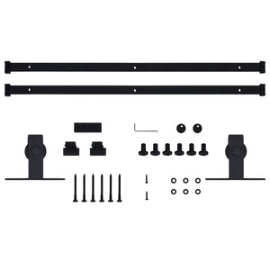 vidaXL Mini Sliding Door Hardware Kit for Cabinet Doors Carbon Steel 200 cm