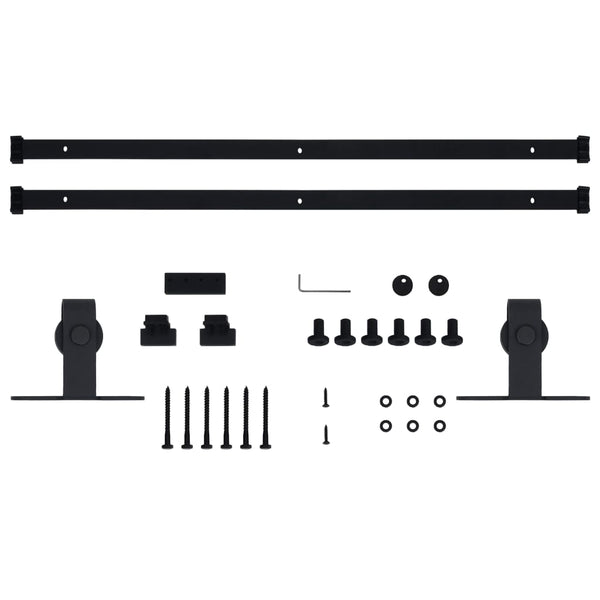 vidaXL Mini Sliding Door Hardware Kit for Cabinet Doors Carbon Steel 200 cm