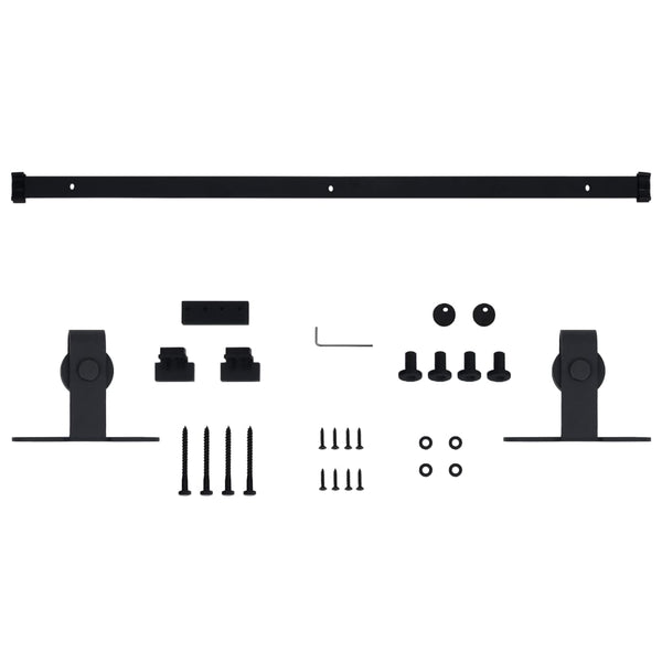 vidaXL Mini Sliding Door Hardware Kit for Cabinet Doors Carbon Steel 152 cm