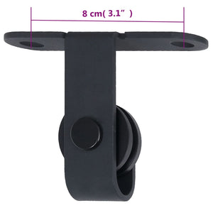 vidaXL Mini Sliding Door Hardware Kit for Cabinet Doors Carbon Steel 152 cm