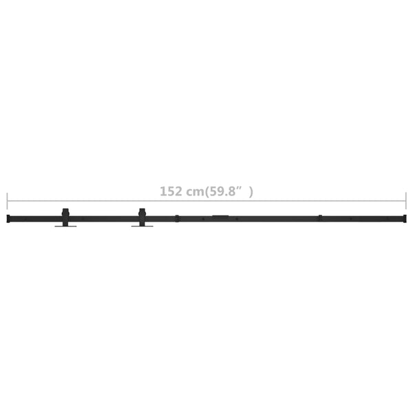 vidaXL Mini Sliding Door Hardware Kit for Cabinet Doors Carbon Steel 152 cm