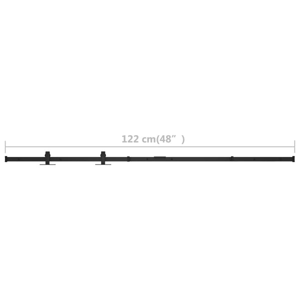 vidaXL Mini Sliding Door Hardware Kit for Cabinet Doors Carbon Steel 122 cm