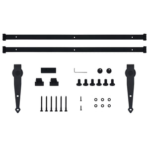 vidaXL Mini Sliding Door Hardware Set for Cabinet Doors Carbon Steel 183 cm