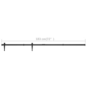 vidaXL Mini Sliding Door Hardware Set for Cabinet Doors Carbon Steel 183 cm