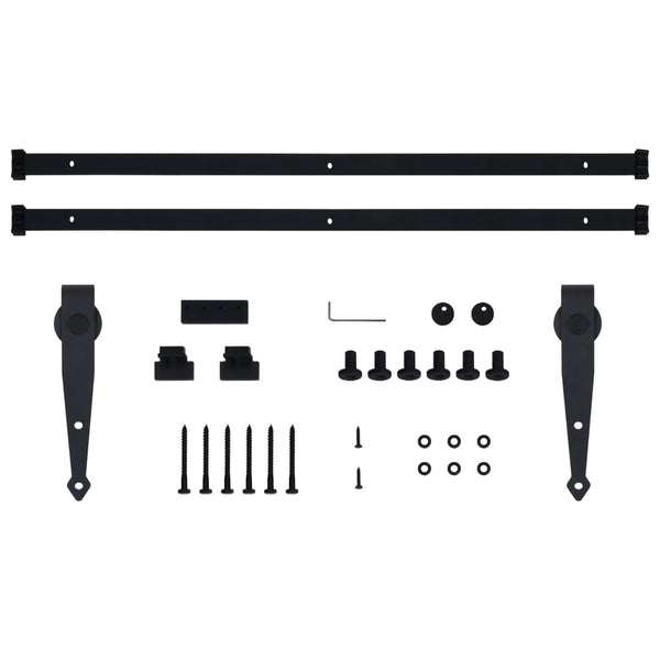 vidaXL Mini Sliding Door Hardware Kit for Cabinet Doors Carbon Steel 200 cm