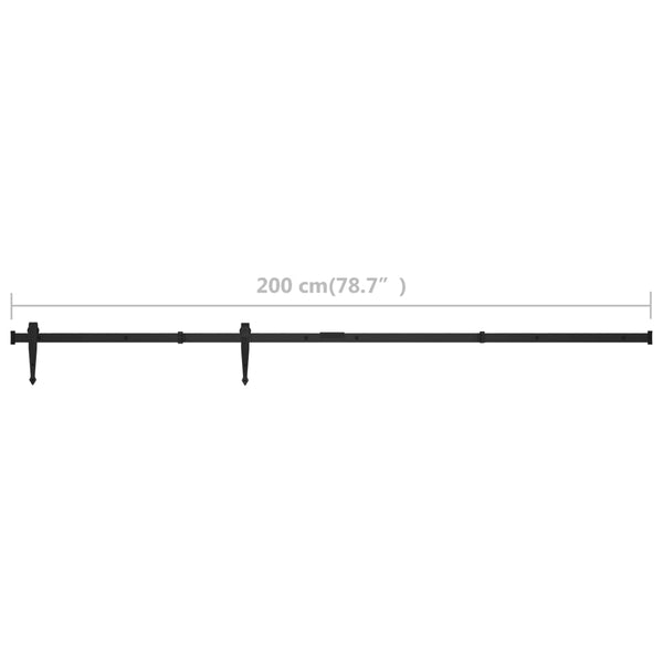 vidaXL Mini Sliding Door Hardware Kit for Cabinet Doors Carbon Steel 200 cm