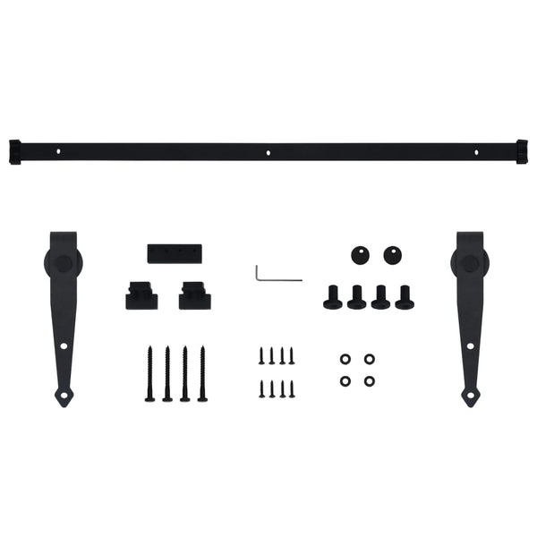 vidaXL Mini Sliding Door Hardware Kit for Cabinet Doors Carbon Steel 152 cm