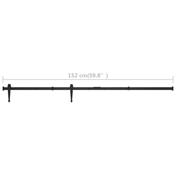 vidaXL Mini Sliding Door Hardware Kit for Cabinet Doors Carbon Steel 152 cm
