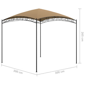 vidaXL Gazebo 3x3x2.65 m Taupe 180 g/m²