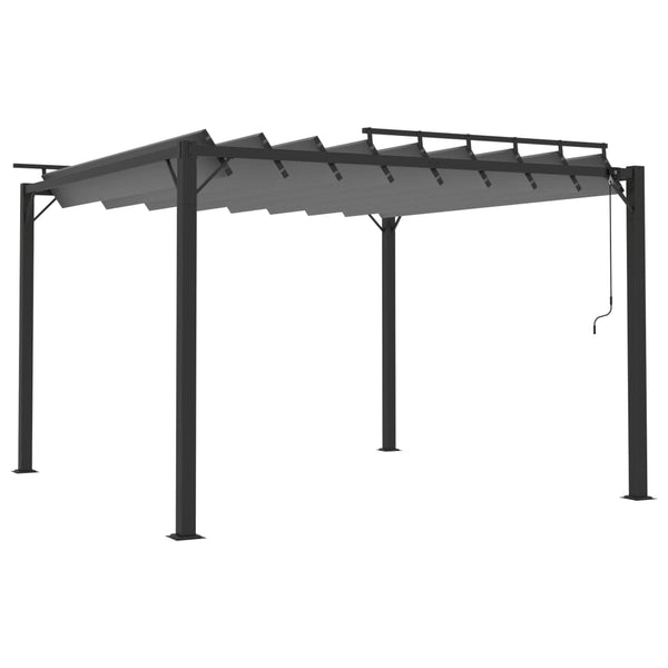 vidaXL Pergola with Louvered Roof 3x3 m Anthracite Fabric and Aluminum