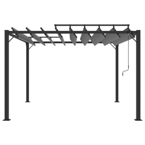 vidaXL Pergola with Louvered Roof 3x3 m Anthracite Fabric and Aluminum