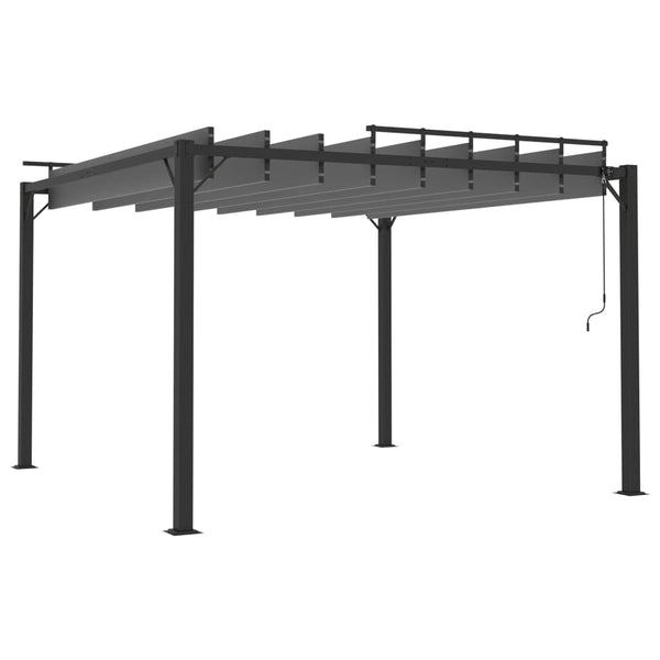 vidaXL Pergola with Louvered Roof 3x3 m Anthracite Fabric and Aluminum