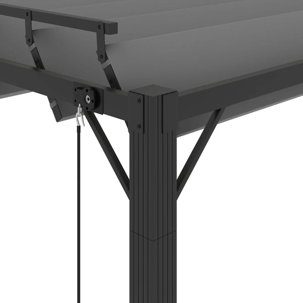 vidaXL Pergola with Louvered Roof 3x3 m Anthracite Fabric and Aluminum