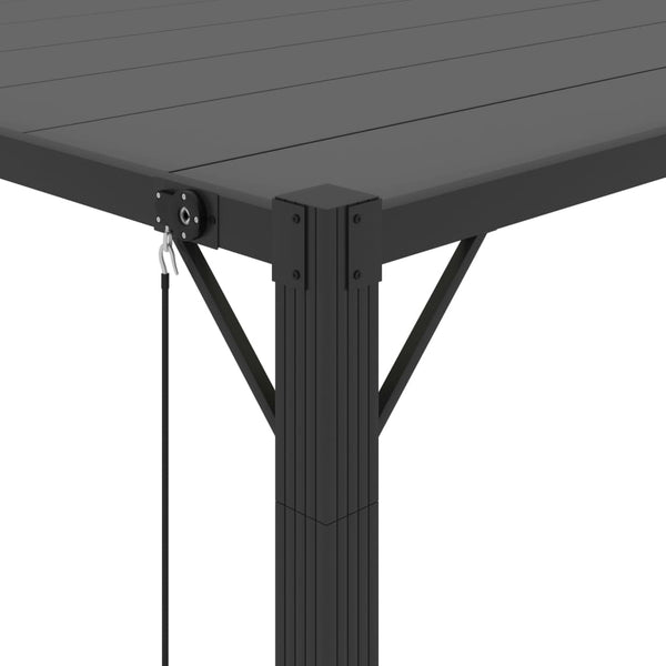 vidaXL Pergola with Louvered Roof 3x3 m Anthracite Fabric and Aluminum