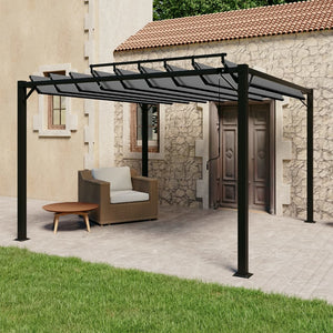 vidaXL Pergola with Louvered Roof 3x3 m Anthracite Fabric and Aluminum