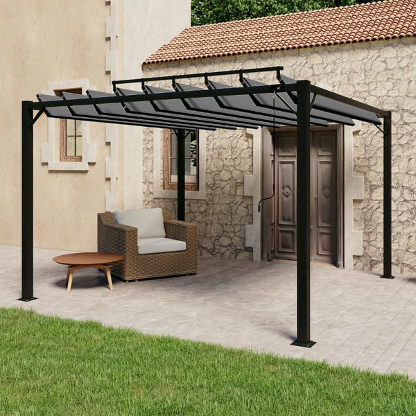 vidaXL Pergola with Louvered Roof 3x3 m Anthracite Fabric and Aluminum