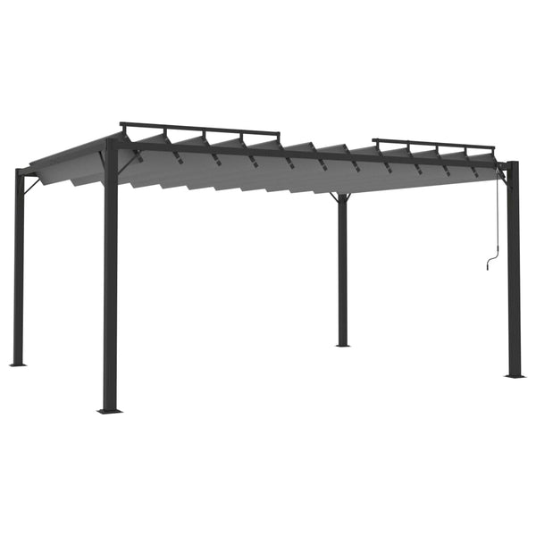 vidaXL Louvred Roof Pergola 3x4 m Anthracite Fabric and Aluminium