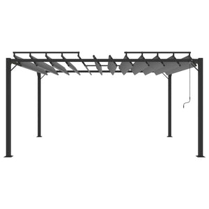 vidaXL Louvred Roof Pergola 3x4 m Anthracite Fabric and Aluminium