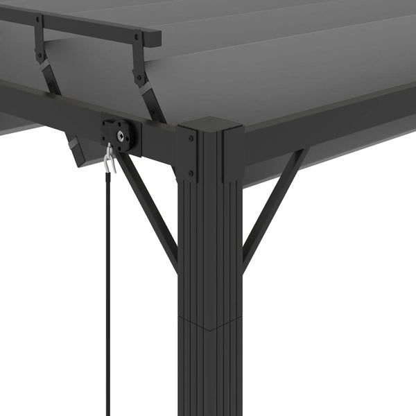 vidaXL Louvred Roof Pergola 3x4 m Anthracite Fabric and Aluminium